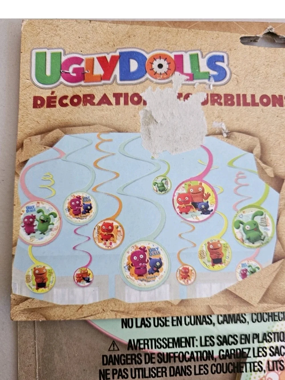 UglyDolls Swirl Hanging Decorations Pink, Green, Orange Blue  12 Piece Lot Of 2